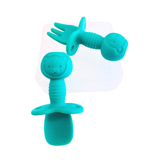 Set de Cubiertos de Silicona con Tope de Seguridad