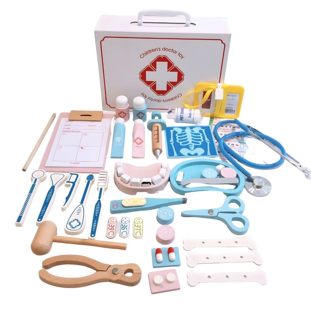 Maletín Médico Infantil con Accesorios de Madera