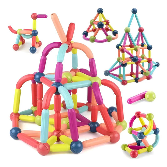 Set de Construcción Magnética 64 Piezas