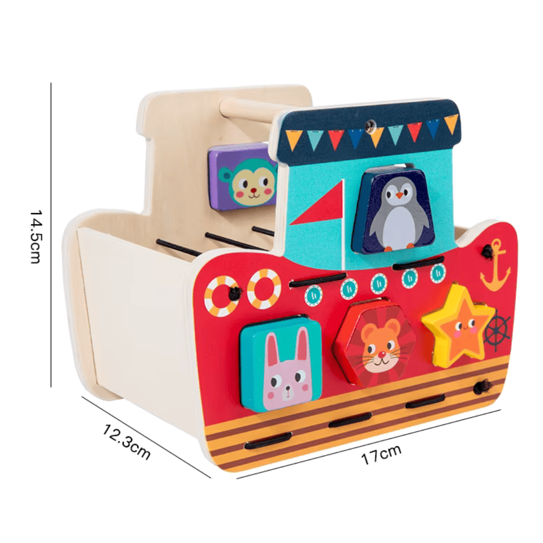 Barquito de Encaje Animalitos de Madera