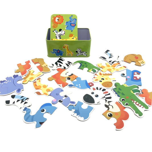 Rompecabezas Animales de la Selva en Estuche Metálico