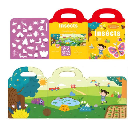 Libro de Stickers Magnéticos Reutilizables Insectos