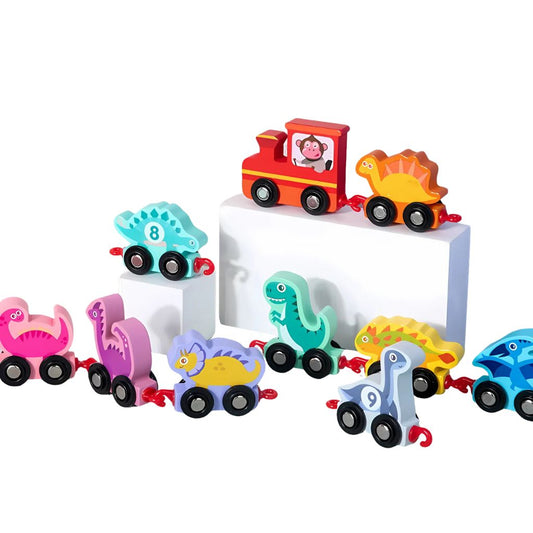 Dino Tren de Encaje y Números