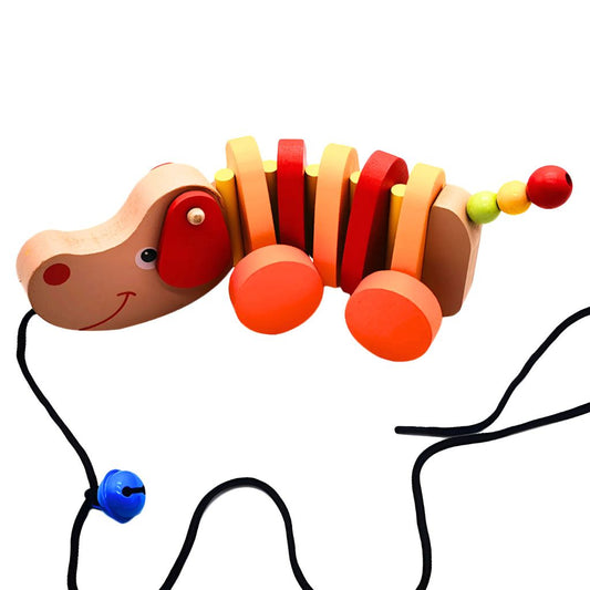 Perrito de Arrastre Articulado de Madera