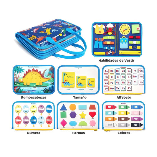 Maletín Sensorial Educativo Dino 8 en 1