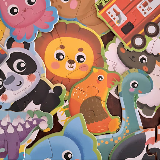 Rompecabezas Didáctico de Animales y Vehículos