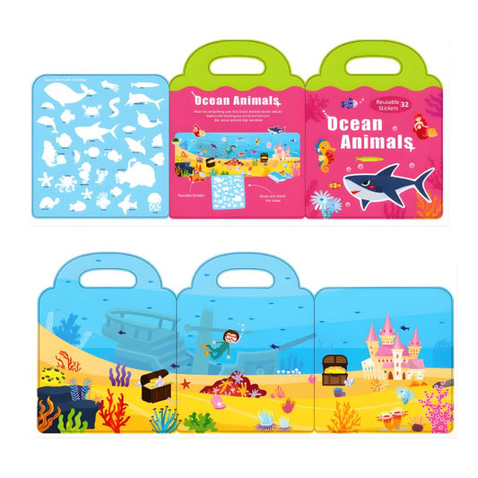 Libro de Stickers Magnéticos Reutilizables Animales del Océano