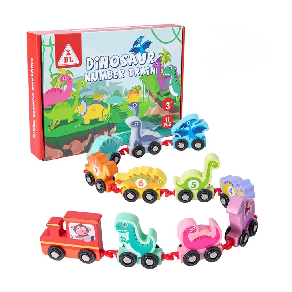 Dino Tren de Encaje y Números