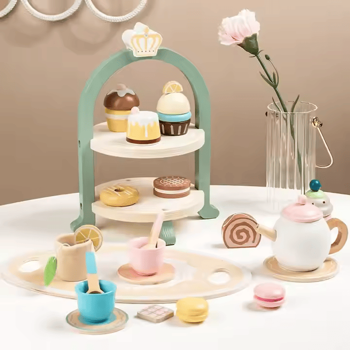 Set de Té y Pasteles Madera