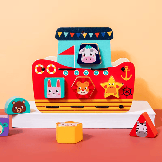 Barquito de Encaje Animalitos de Madera