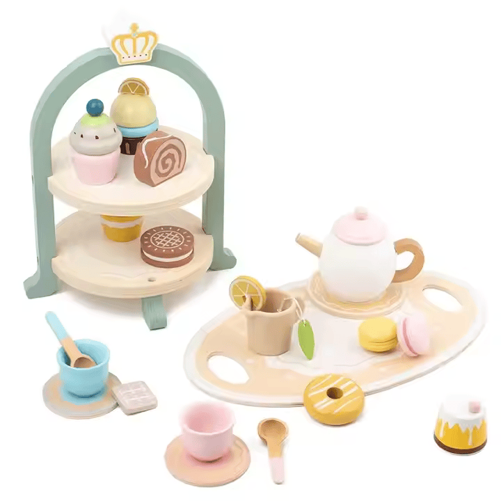 Set de Té y Pasteles Madera