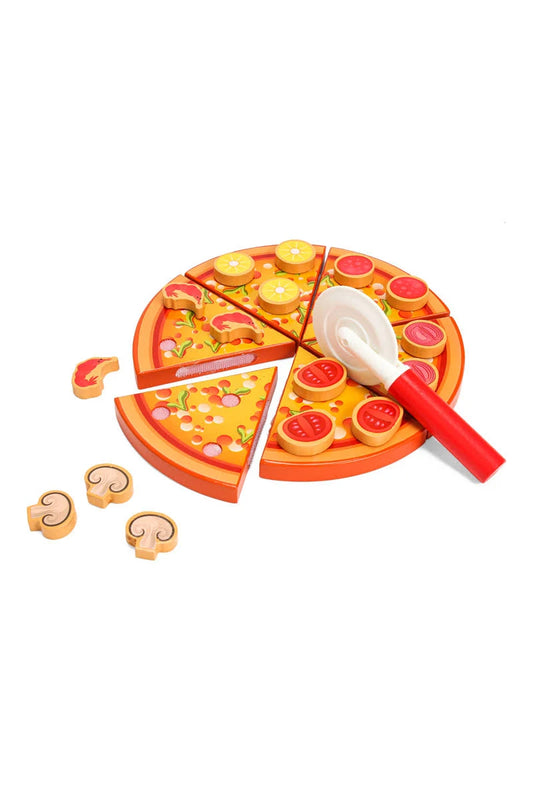 Juego de Pizza de Madera y Velcro