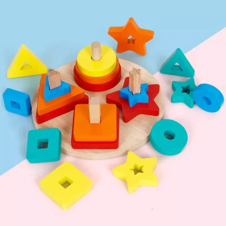Juego de Encaje de Madera - Formas, Colores y Tamaños