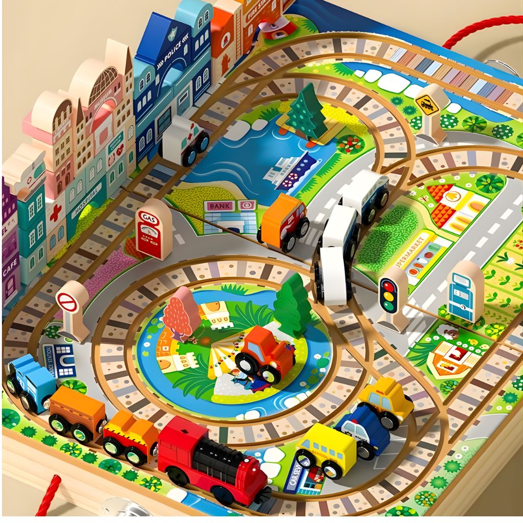 Ciudad Didáctica con Trencito de Madera a Pilas