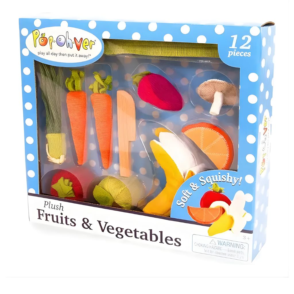 Set de Frutas y Verduras Suaves y Esponjosas de Tela 12 Piezas