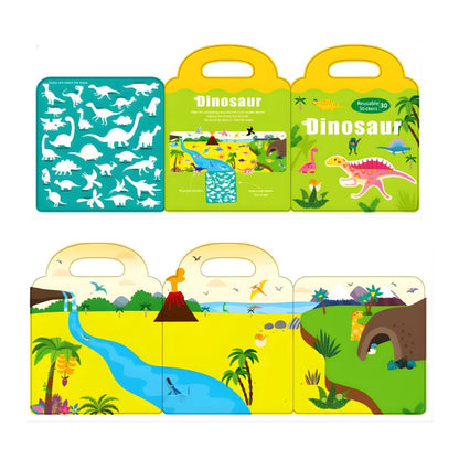 Libro de Stickers Magnéticos Reutilizables Dinosaurios