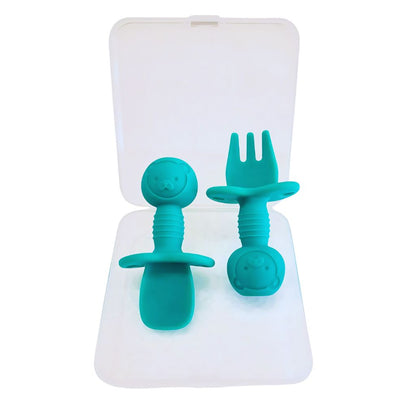 Set de Cubiertos de Silicona con Tope de Seguridad