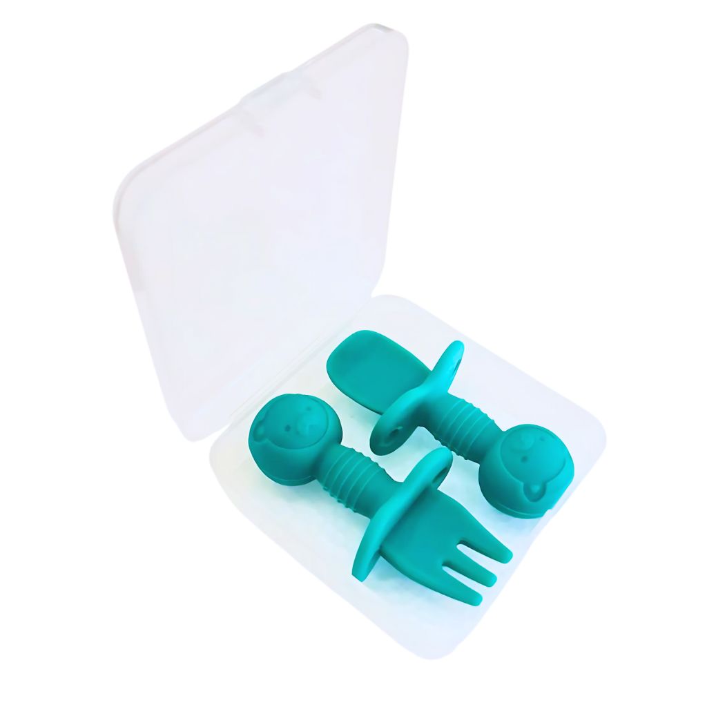 Set de Cubiertos de Silicona con Tope de Seguridad