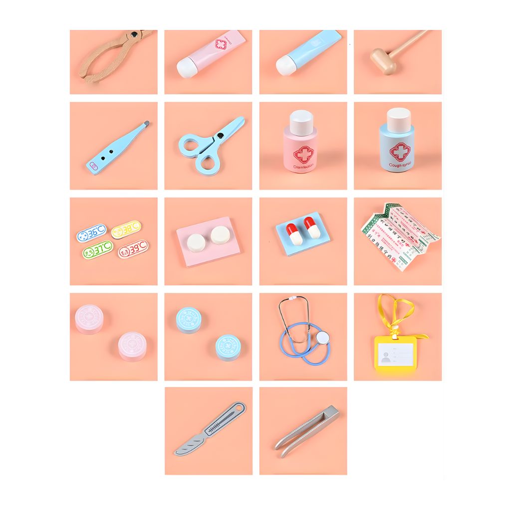 Maletín Médico Infantil con Accesorios de Madera