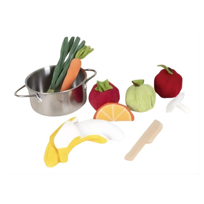 Set de Frutas y Verduras Suaves y Esponjosas de Tela 12 Piezas