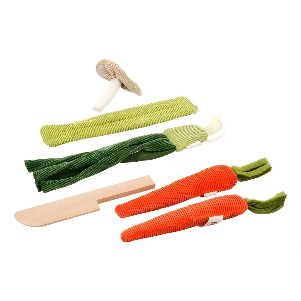 Set de Frutas y Verduras Suaves y Esponjosas de Tela 12 Piezas