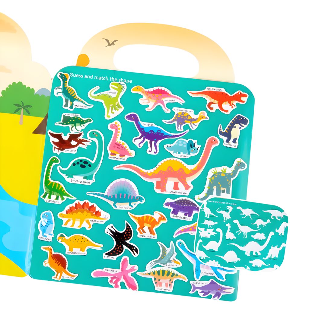 Libro de Stickers Magnéticos Reutilizables Dinosaurios
