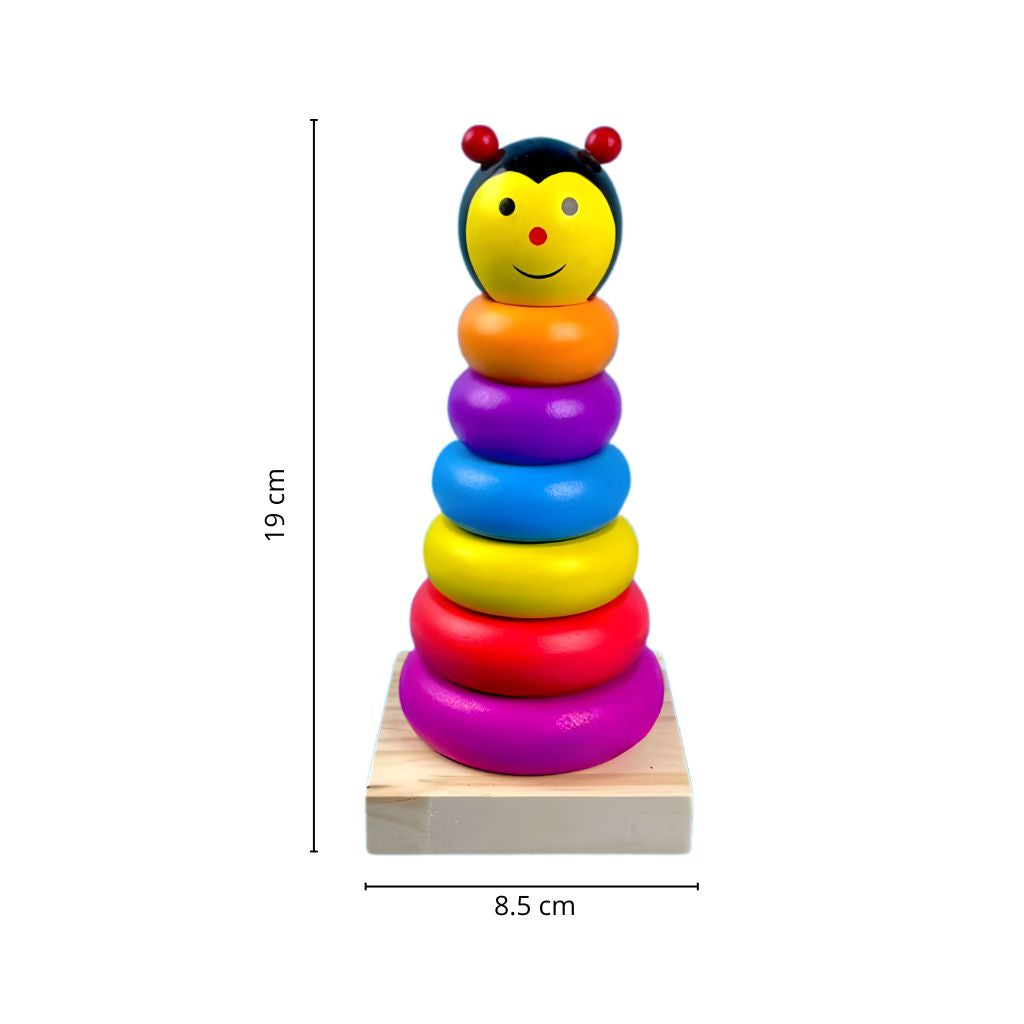 Torre Apilable Chinita Arcoíris de Madera