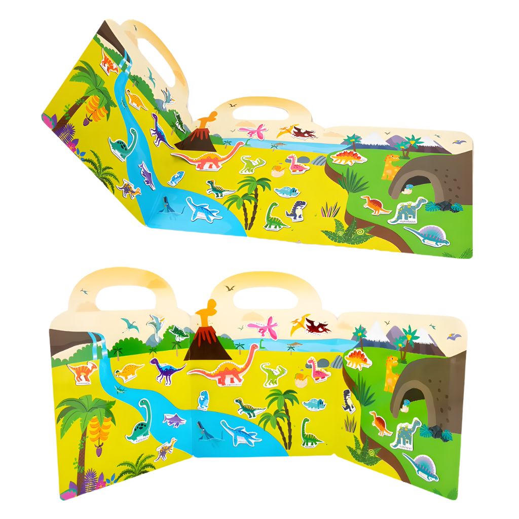 Libro de Stickers Magnéticos Reutilizables Dinosaurios