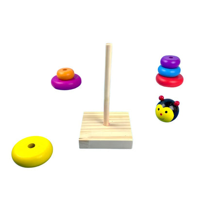 Torre Apilable Chinita Arcoíris de Madera