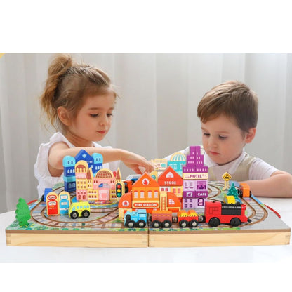Ciudad Didáctica con Trencito de Madera a Pilas