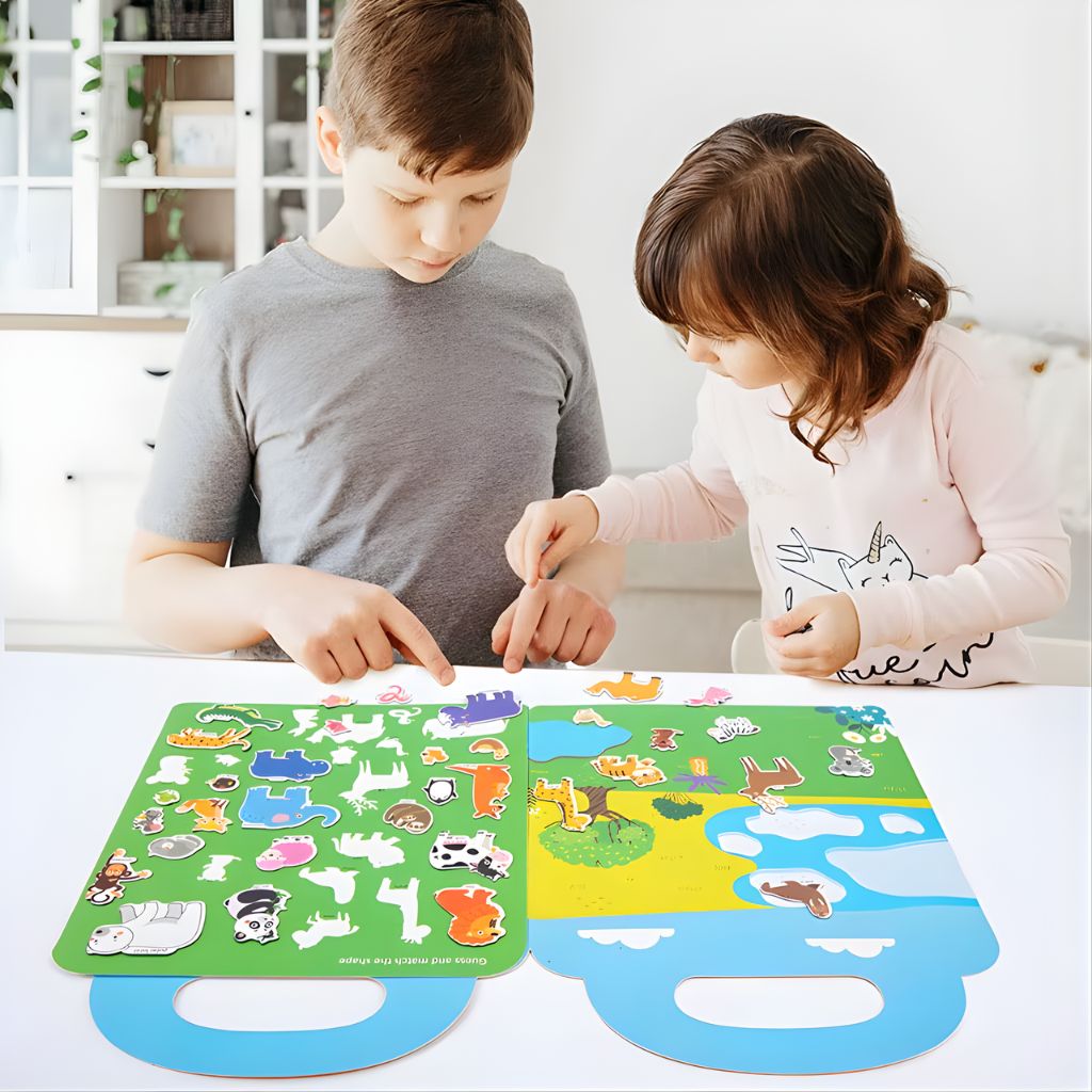 Libro de Stickers Magnéticos Reutilizables Animales