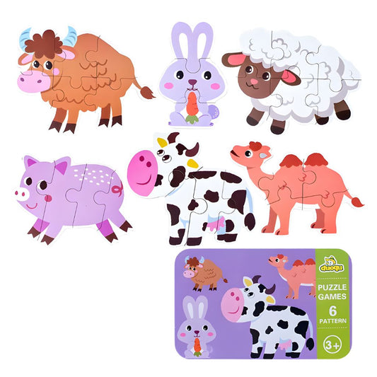 Rompecabezas Animales del Mundo en Estuche Metálico