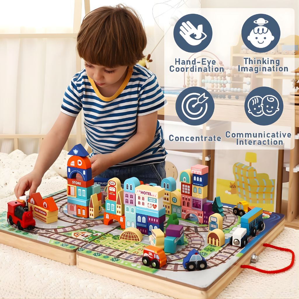 Ciudad Didáctica con Trencito de Madera a Pilas