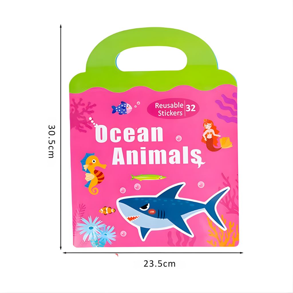 Libro de Stickers Magnéticos Reutilizables Animales del Océano