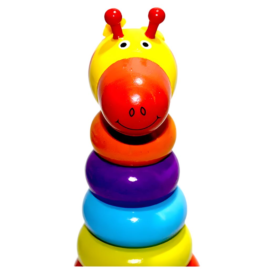 Torre Apilable Jirafa Arcoíris de Madera