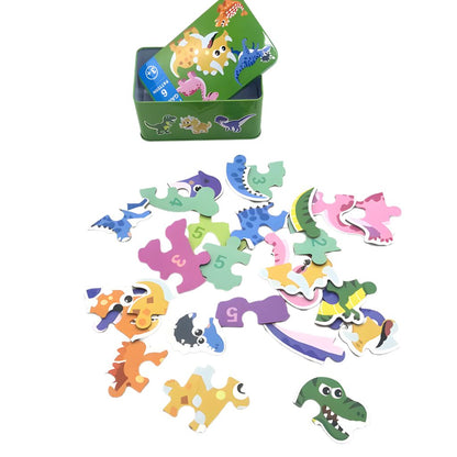 Rompecabezas Dinosaurios en Estuche Metálico