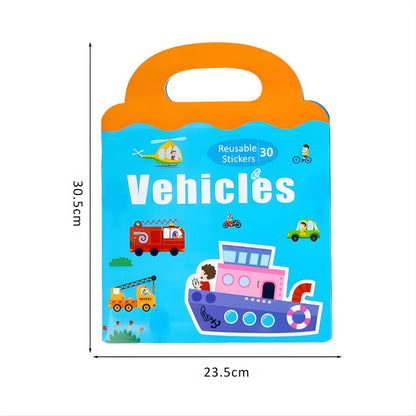 Libro de Stickers Magnéticos Reutilizables Vehículos