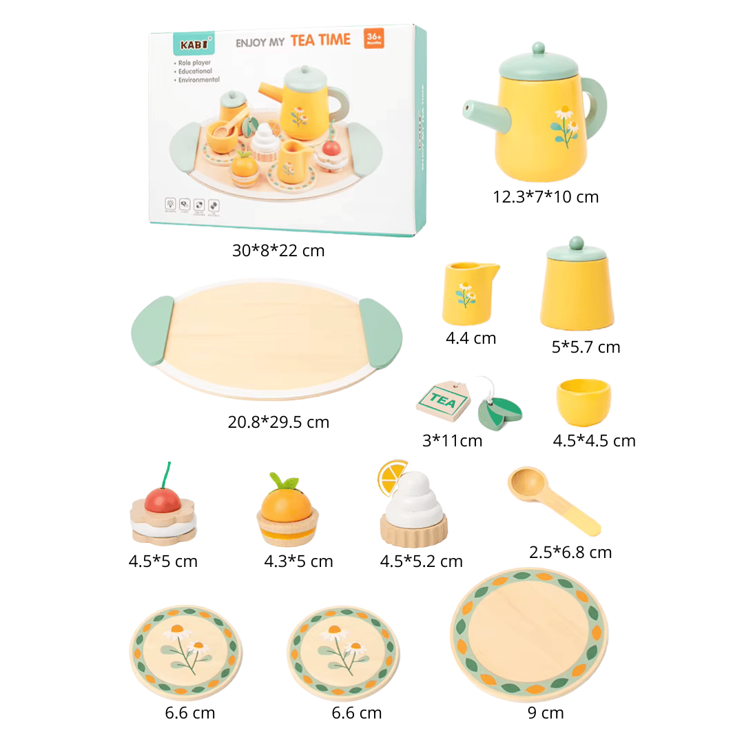 Juego de Té Madera Margarita