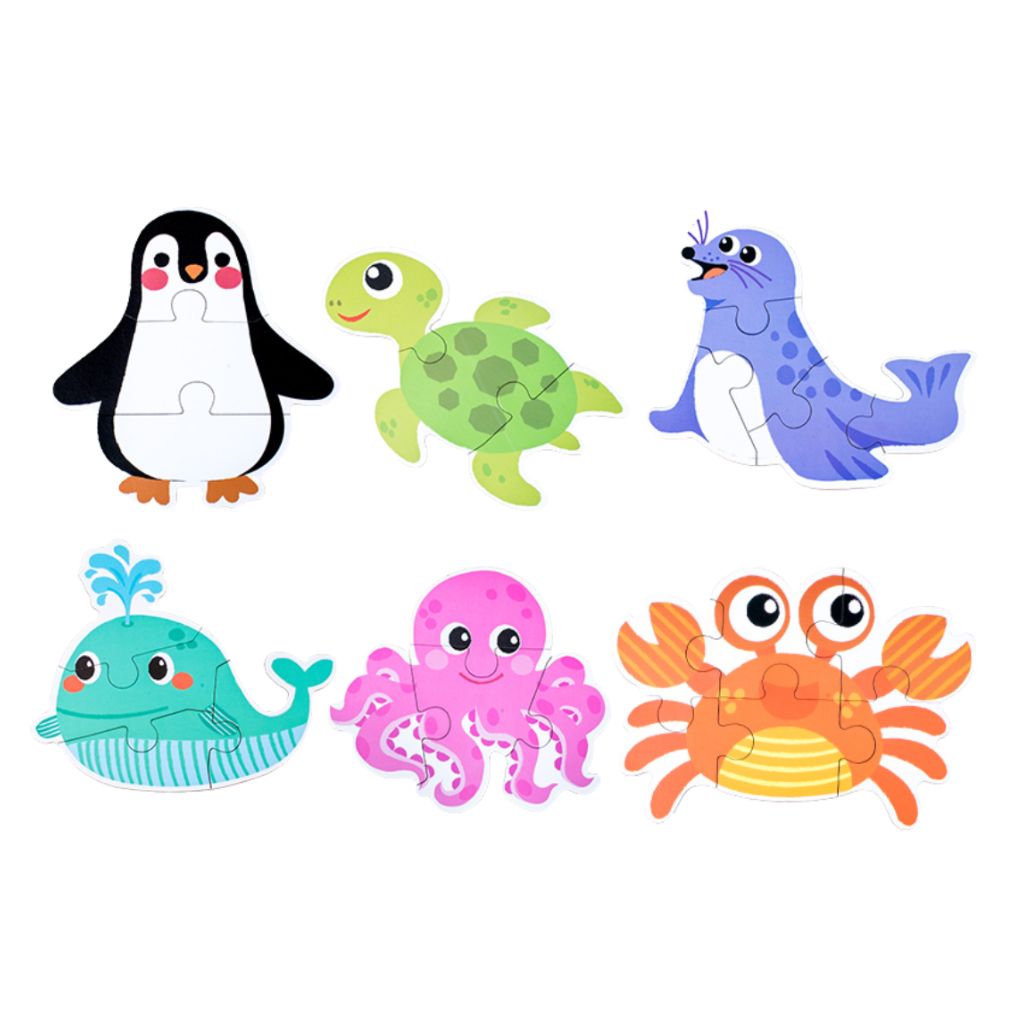 Rompecabezas Animales del Mar en Estuche Metálico