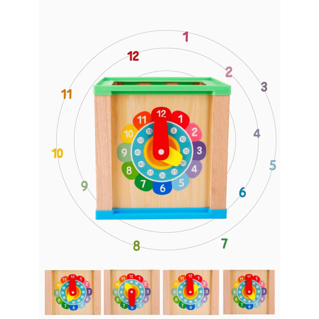 Cubo Didáctico Figuras Geométricas de Madera