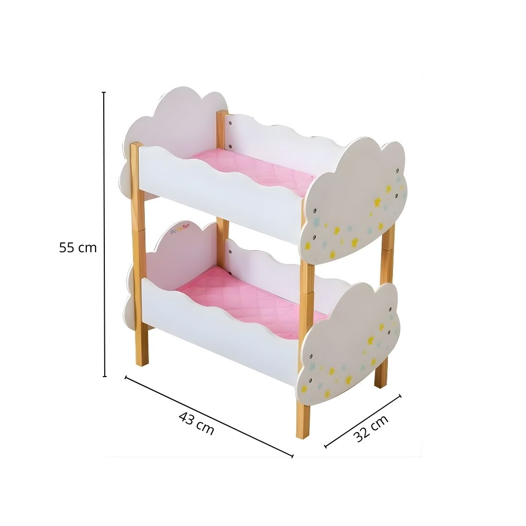 Camita Doble de Nubes para Muñecas