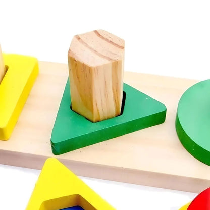 Encaje Didáctico de Figuras y Colores en Madera