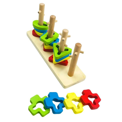 Juego de Encaje y Clasificación de Formas en Madera