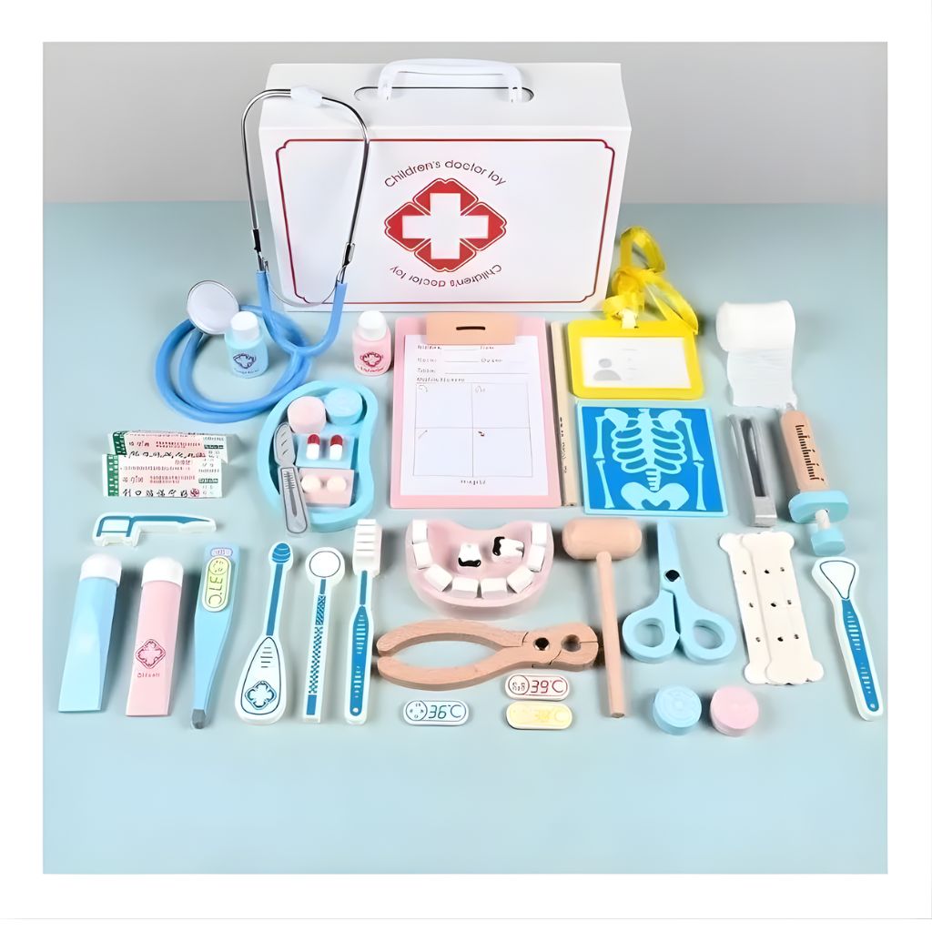 Maletín Médico Infantil con Accesorios de Madera