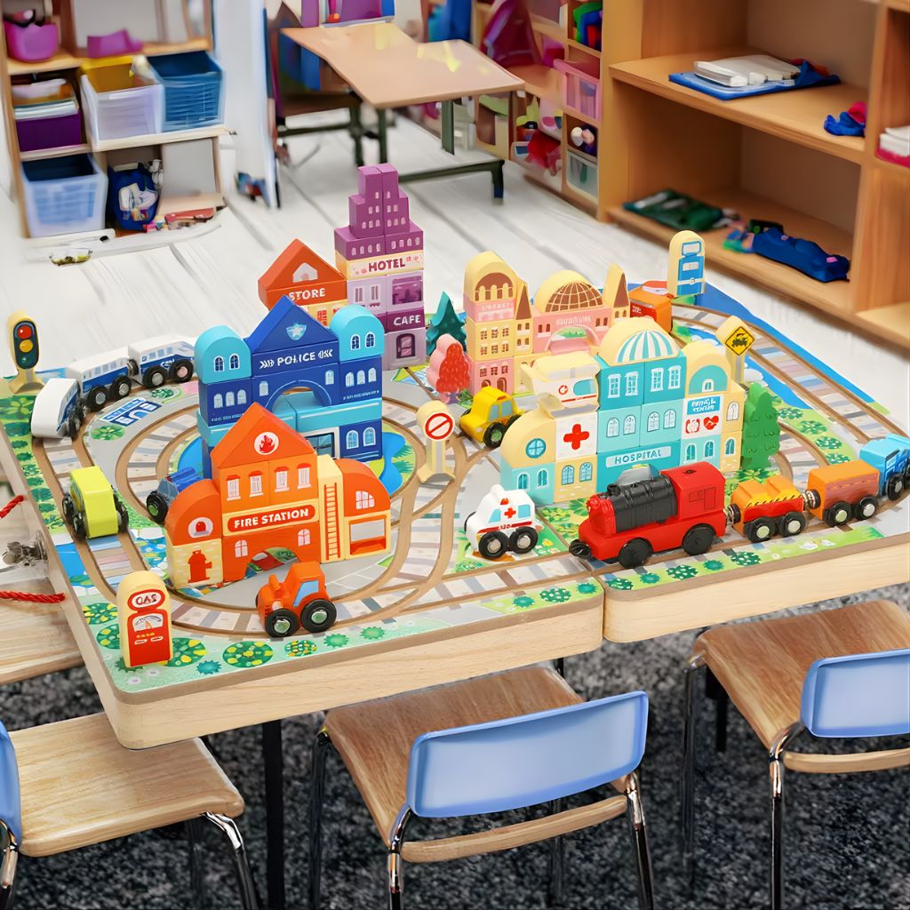 Ciudad Didáctica con Trencito de Madera a Pilas