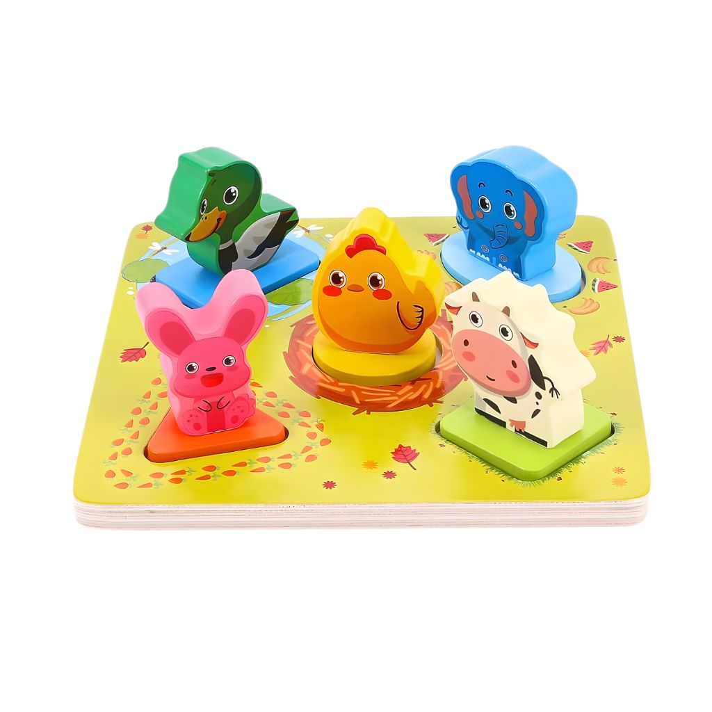 Encaje de Animalitos y Figuras Geométricas