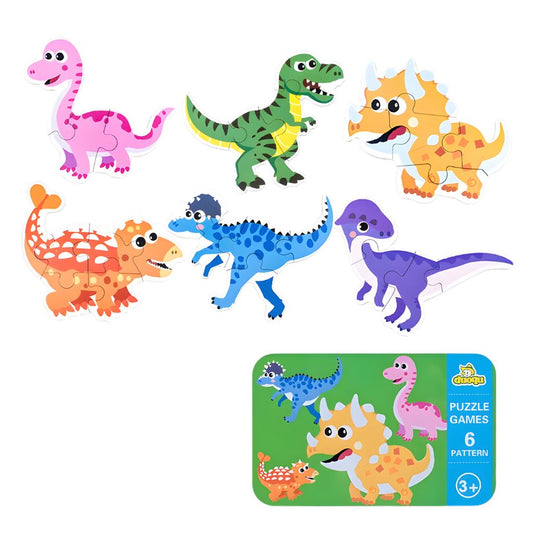 Rompecabezas Dinosaurios en Estuche Metálico