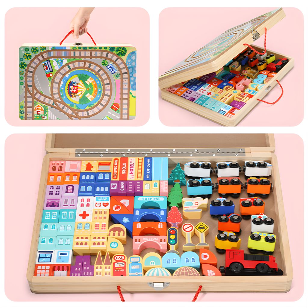 Ciudad Didáctica con Trencito de Madera a Pilas