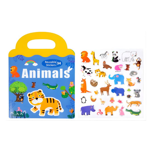 Libro de Stickers Magnéticos Reutilizables Animales