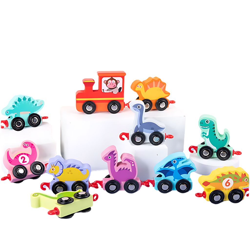 Dino Tren de Encaje y Números